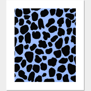Blue Cow Hide Print Posters and Art